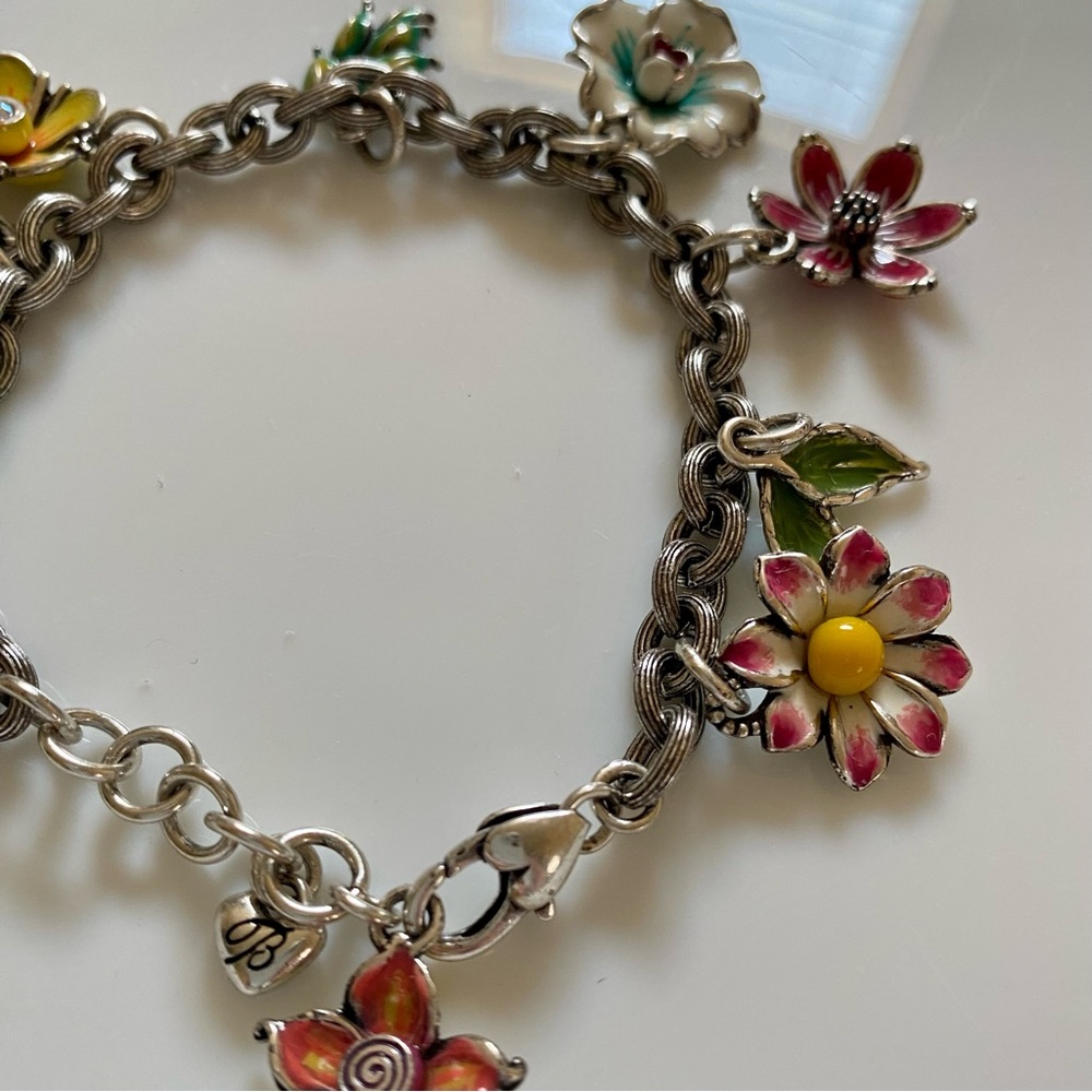 Vintage Brighton Pop Garden Enamel Flower Charm Bracelet, 1990’s